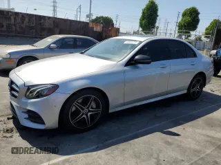 2018 Mercedes-Benz E 300 with VIN WDDZF4JB0JA438449, listed as a Copart auction lot 58555275 with 81,071 mi miles and Salvage title. Bid and sale history available at DreamBid. Image 1.