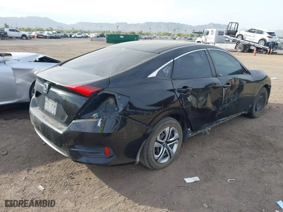 2017 Honda Civic Sedan LX with VIN 19XFC2F53HE055853, listed as a IAAI auction lot 41906645 with 186,109 mi miles. Bid and sale history available at carsss.com. Image 4.