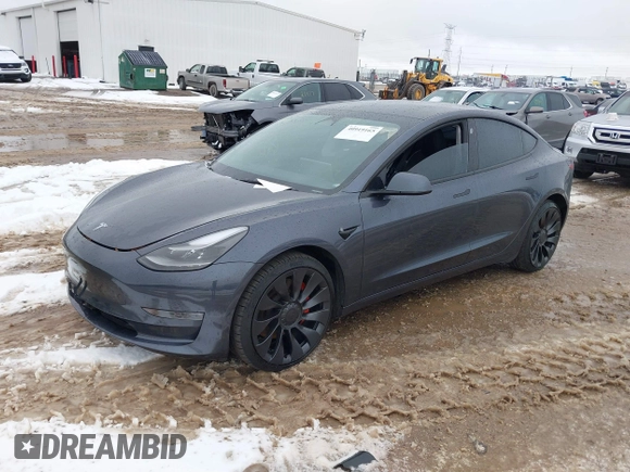 2023 Tesla Model 3 Performance with VIN 5YJ3E1EC6PF590739, listed as a IAAI auction lot 40919165 with 20,474 mi miles. Bid and sale history available at carsss.com. Image 20.