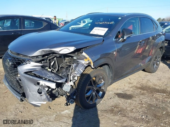 2021 Lexus NX with VIN JTJSARBZXM2202017, listed as a IAAI auction lot 41503160 with 26038 miles. Bid and sale history available at carsss.com. Image 2.