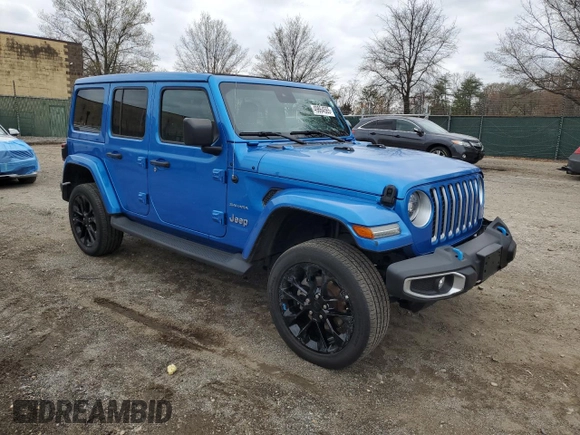 2022 Jeep Wrangler Unlimited Sahara with VIN 1C4JJXP64NW218810, listed as a Copart auction lot 49864565 with 19,462 mi miles and Non repairable. Bid and sale history available at DreamBid. Image 4.