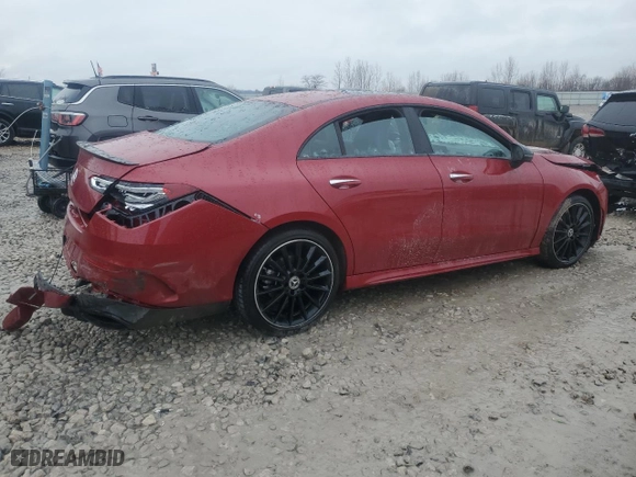 2023 Mercedes-Benz CLA with VIN W1K5J4GB1PN418006, listed as a Copart auction lot 46651255 with 19,887 mi miles and Salvage Title. Bid and sale history available at carsss.com. Image 3.