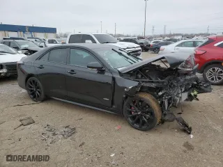 2021 Cadillac CT4 V-Series with VIN 1G6DH5RL5M0115965, listed as a Copart auction lot 44905365 with 56,926 mi miles and Salvage Title. Bid and sale history available at carsss.com. Image 4.