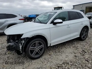 2020 Audi SQ5 Premium Plus with VIN WA1B4AFY3L2019337, listed as a Copart auction lot 52568604 with 50,777 mi miles and . Bid and sale history available at DreamBid. Image 1.