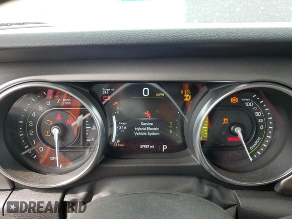 2023 Jeep Wrangler Rubicon with VIN 1C4JJXR6XPW541520, listed as a Copart auction lot 48265415 with 37,987 mi miles and Salvage title. Bid and sale history available at DreamBid. Image 9.
