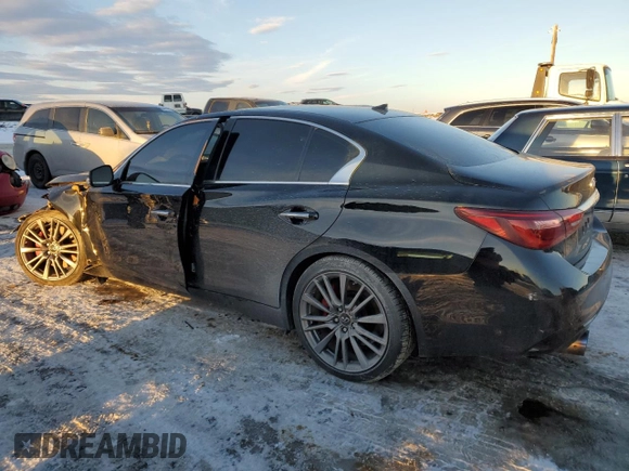 2020 Infiniti Q50 Red Sport 400 with VIN JN1FV7AR3LM660387, listed as a Copart auction lot 87592075 with 34,278 mi miles and Salvage Title. Bid and sale history available at carsss.com. Image 2.