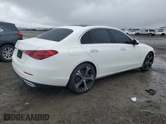 2024 Mercedes-Benz C 300 with VIN W1KAF4GB8RR213116, listed as a Copart auction lot 50662345 with 2,256 mi miles and Salvage Title. Bid and sale history available at DreamBid. Image 3.