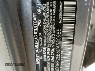 2012 Mercedes-Benz E 350 Luxury with VIN WDDHF2EB6CA530985, listed as a Copart auction lot 49443925 with 114,641 mi miles and Clean title. Bid and sale history available at DreamBid. Image 12.