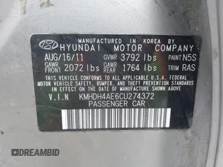 2012 Hyundai Elantra Limited с VIN KMHDH4AE6CU274372, выставлен на аукционе IAAI как лот 42319413 с пробегом 243 770 миль миль и . История ставок и продаж доступна на DreamBid. Изображение 9.