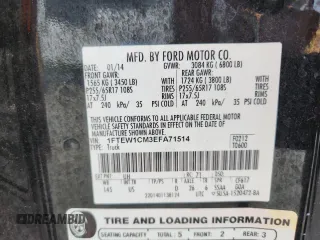 2014 Ford F-150 XL with VIN 1FTEW1CM3EFA71514, listed as a Copart auction lot 62580005 with 331,465 mi miles and Clean title. Bid and sale history available at DreamBid. Image 12.