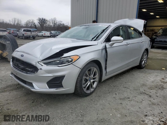 2019 Ford Fusion SEL with VIN 3FA6P0CD7KR139488, listed as a Copart auction lot 44620805 with 98,038 mi miles and Salvage Title. Bid and sale history available at carsss.com. Image 1.
