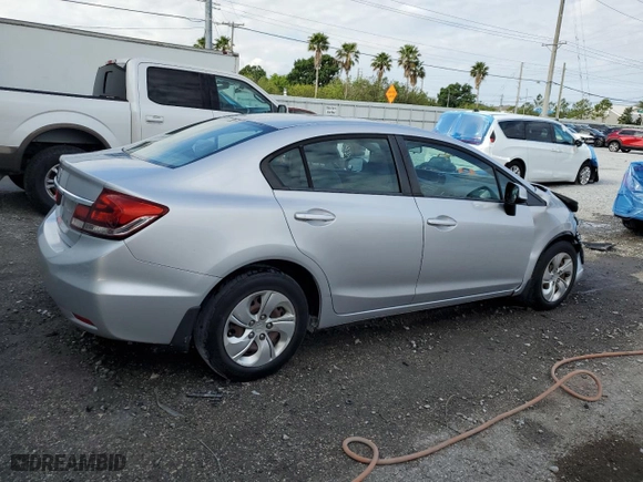 2015 Honda Civic Sedan LX with VIN 19XFB2F55FE200794, listed as a Copart auction lot 53152075 with 78,495 mi miles and Salvage Title. Bid and sale history available at carsss.com. Image 3.