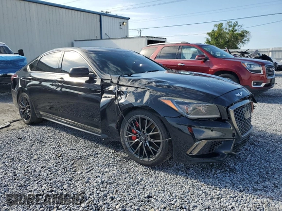 2018 Genesis G80 Sport with VIN KMHGN4JB4JU216186, listed as a Copart auction lot 61185455 with 62,147 mi miles and Salvage title. Bid and sale history available at DreamBid. Image 4.