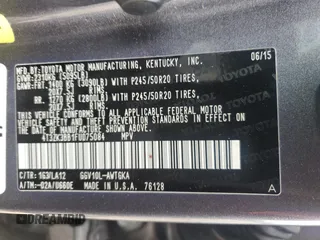 2015 Toyota Venza XLE with VIN 4T3ZK3BB1FU075084, listed as a Copart auction lot 44504845 with 112,973 mi miles and Salvage title. Bid and sale history available at DreamBid. Image 16.