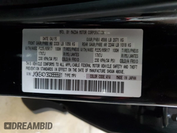 2016 Mazda CX-5 Touring with VIN JM3KE4CY3G0655581, listed as a Copart auction lot 55685105 with 175,233 mi miles and Salvage Title. Bid and sale history available at carsss.com. Image 13.