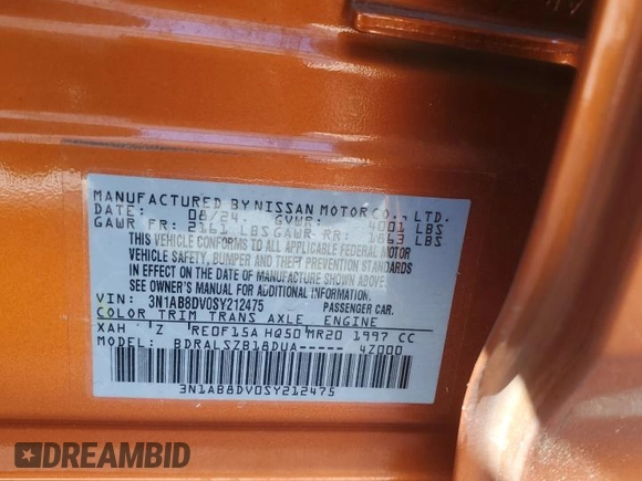 2025 Nissan Sentra SR с VIN 3N1AB8DV0SY212475, выставлен на аукционе Copart как лот 57270825 с пробегом 11 302 миль миль и Чистый • Clean title. История ставок и продаж доступна на DreamBid. Изображение 12.