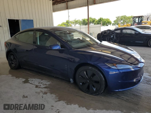 2025 Tesla Model 3 Long Range with VIN 5YJ3E1EBXSF941345, listed as a Copart auction lot 60229865 with 1,711 mi miles and Salvage title. Bid and sale history available at DreamBid. Image 4.