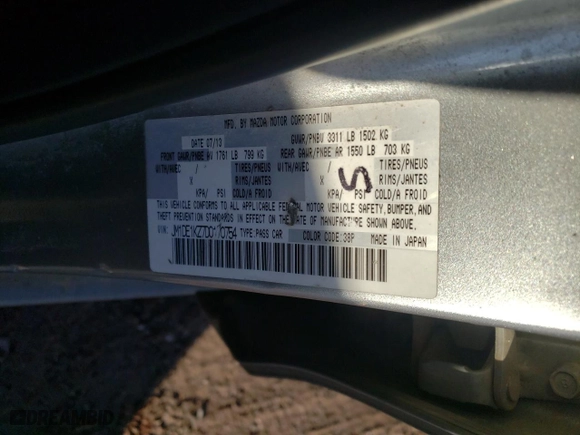 2013 Mazda Mazda2 Sport with VIN JM1DE1KZ7D0170754, listed as a Copart auction lot 88623875 with 136,328 mi miles and Salvage Title. Bid and sale history available at carsss.com. Image 12.