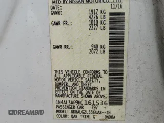 2017 Nissan Altima SR z VIN 1N4AL3AP9HC161536, wystawiony jako Copart lot #59923375 z przebiegiem 168 578 mil mil oraz Szkoda całkowita • Salvage title. Historia ofert i sprzedaży dostępna na DreamBid. Obrazek 12.