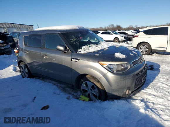 2015 Kia Soul with VIN KNDJN2A28F7236350, listed as a Copart auction lot 41474255 with 92,958 mi miles and Salvage Title. Bid and sale history available at carsss.com. Image 4.