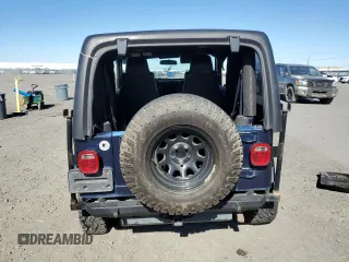 2003 Jeep Wrangler Sport with VIN 1J4FA49S63P361676, listed as a Copart auction lot 59054905 with 123,184 mi miles and Salvage title. Bid and sale history available at DreamBid. Image 6.