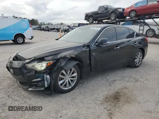 2014 Infiniti Q50 Sport with VIN JN1BV7ARXEM690245, listed as a Copart auction lot 47778955 with 143,477 mi miles and Salvage Title. Bid and sale history available at carsss.com. Image 1.