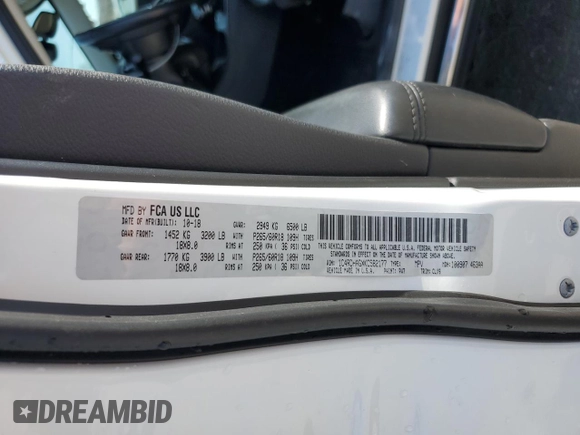 2019 Dodge Durango SXT Plus with VIN 1C4RDHAGXKC582177, listed as a Copart auction lot 48433275 with 83,862 mi miles and Salvage Title. Bid and sale history available at DreamBid. Image 13.