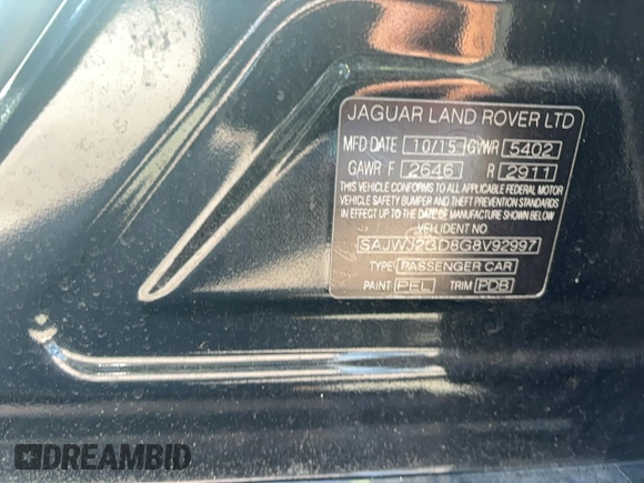 2016 Jaguar XJ Portfolio with VIN SAJWJ2GD8G8V92997, listed as a Copart auction lot 72420774 with 74,934 mi miles and Salvage title. Bid and sale history available at DreamBid. Image 12.