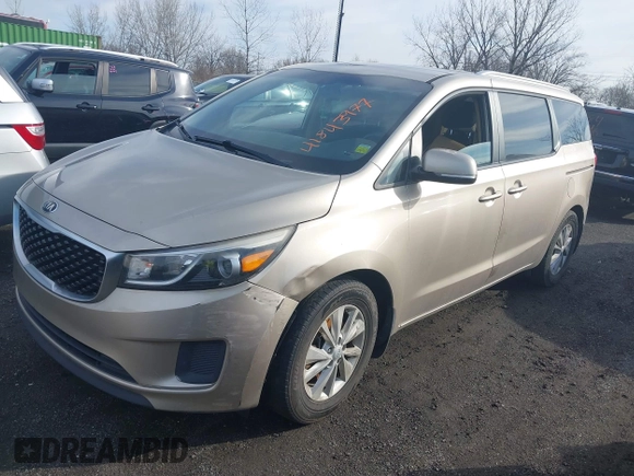 2015 Kia Sedona LX with VIN KNDMB5C15F6044093, listed as a IAAI auction lot 41843977 with 169,157 mi miles. Bid and sale history available at carsss.com. Image 2.