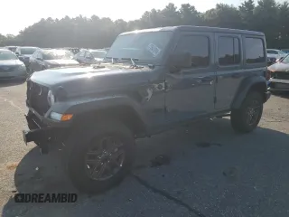 2024 Jeep Wrangler Sport with VIN 1C4PJXDG3RW244585, listed as a Copart auction lot 71541914 with 5,279 mi miles and Salvage Title. Bid and sale history available at DreamBid. Image 1.
