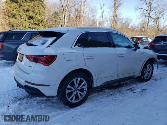 2023 Audi Q3 S line Premium Plus with VIN WA1EECF39P1032342, listed as a Copart auction lot 88541485 with 13,595 mi miles and Salvage Title. Bid and sale history available at carsss.com. Image 3.