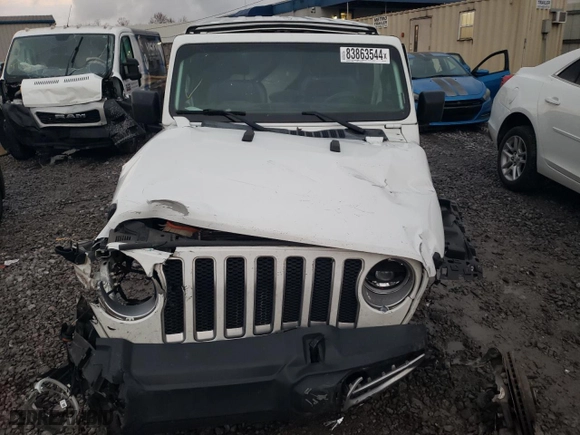 2019 Jeep Wrangler Unlimited Sahara with VIN 1C4HJXEN8KW521223, listed as a Copart auction lot 83863544 with 0 mi miles and Salvage Title. Bid and sale history available at carsss.com. Image 5.