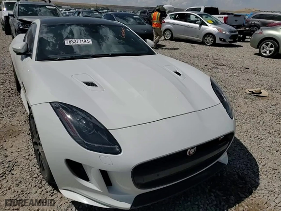 2016 Jaguar F-TYPE R with VIN SAJWJ6DL9GMK27674, listed as a Copart auction lot 68377194 with 55,074 mi miles and Salvage Title. Bid and sale history available at carsss.com. Image 10.