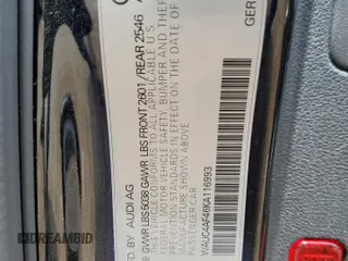 2019 Audi S4 Prestige z VIN WAUC4AF46KA116993, wystawiony jako Copart lot #55222725 z przebiegiem 39 123 mil mil oraz Szkody całkowita. Historia ofert i sprzedaży dostępna na DreamBid. Obrazek 13.