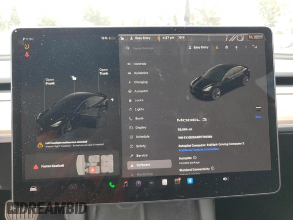2023 Tesla Model 3 с VIN 5YJ3E1EA0PF706189, выставлен на аукционе Copart как лот 56756435 с пробегом 58 084 миль миль и Списание • Salvage title. История ставок и продаж доступна на DreamBid. Изображение 9.