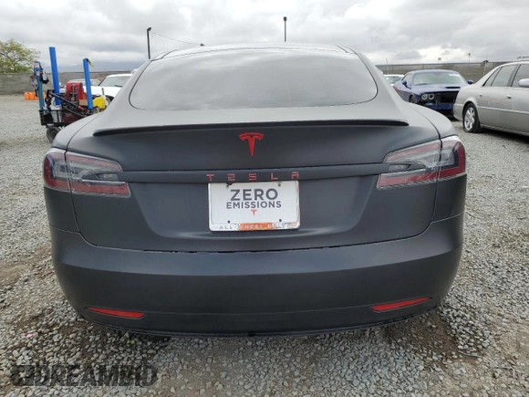 2017 Tesla Model S 100D with VIN 5YJSA1E22HF192735, listed as a Copart auction lot 54875055 with 100,537 mi miles and Salvage Title. Bid and sale history available at carsss.com. Image 6.