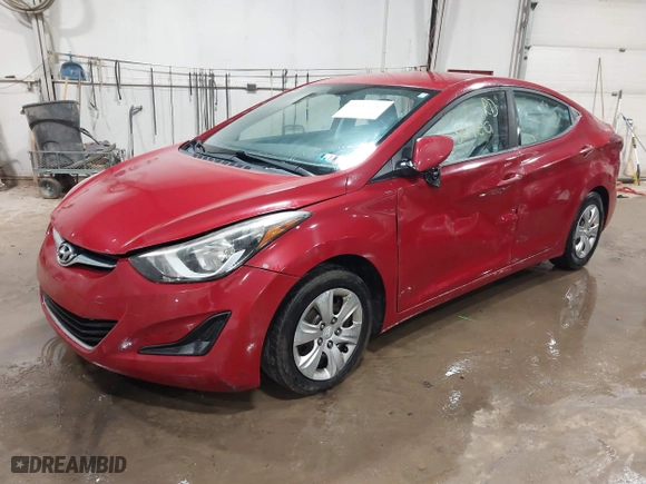 2016 Hyundai Elantra SE with VIN KMHDH4AE9GU573652, listed as a IAAI auction lot 41652780 with 124,897 mi miles. Bid and sale history available at carsss.com. Image 17.