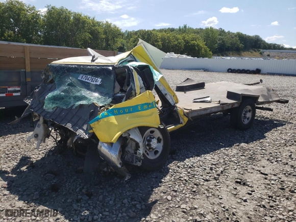 2018 Chevrolet Express Commercial Cutaway with VIN 1GB0GRFG8J1246637, listed as a Copart auction lot 67047624 with 0 mi miles and Salvage Title. Bid and sale history available at carsss.com. Image 1.