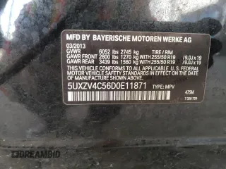 2013 BMW X5 xDrive35i z VIN 5UXZV4C56D0E11871, wystawiony jako Copart lot #58247665 z przebiegiem 136 874 mil mil oraz Szkoda całkowita • Salvage title. Historia ofert i sprzedaży dostępna na DreamBid. Obrazek 12.