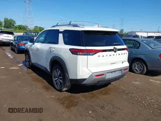 2023 Nissan Pathfinder SL with VIN 5N1DR3CCXPC273840, listed as a IAAI auction lot 42337002 with 34,963 mi miles and . Bid and sale history available at DreamBid. Image 3.