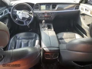 2015 Hyundai Genesis 3.8L with VIN KMHGN4JE8FU033777, listed as a Copart auction lot 79618654 with 0 mi miles and Salvage Title. Bid and sale history available at carsss.com. Image 8.