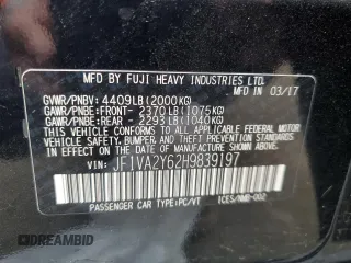 2017 Subaru WRX STI Limited with VIN JF1VA2Y62H9839197, listed as a Copart auction lot 85017724 with 79,774 mi miles and Salvage Title. Bid and sale history available at carsss.com. Image 14.