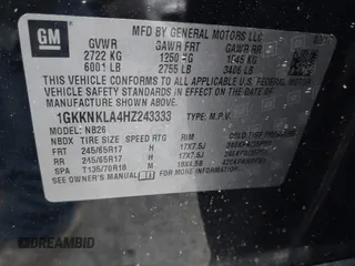 2017 GMC Acadia SLE z VIN 1GKKNKLA4HZ243333, wystawiony jako IAAI lot #41915885 z przebiegiem 214 032 mil mil oraz . Historia ofert i sprzedaży dostępna na DreamBid. Obrazek 9.
