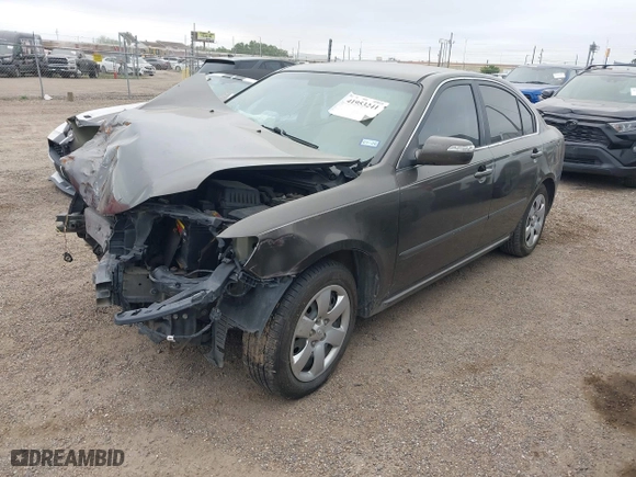 2009 Kia Optima LX with VIN KNAGE228X95299444, listed as a IAAI auction lot 41953241 with 201,170 mi miles. Bid and sale history available at carsss.com. Image 18.