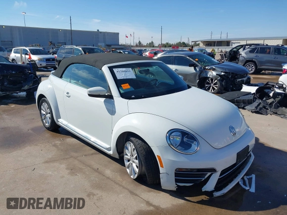 2019 Volkswagen Beetle S with VIN 3VW5DAAT0KM507437, listed as a IAAI auction lot 41380821 with 28,010 mi miles and . Bid and sale history available at DreamBid. Image 1.