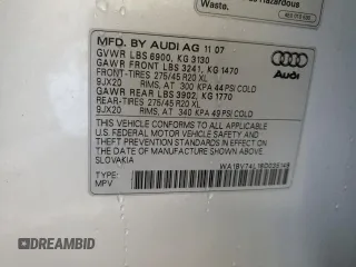 2008 Audi Q7 4.2L Premium with VIN WA1BV74L18D035149, listed as a Copart auction lot 40057944 with 114,490 mi miles and Salvage Title. Bid and sale history available at carsss.com. Image 13.