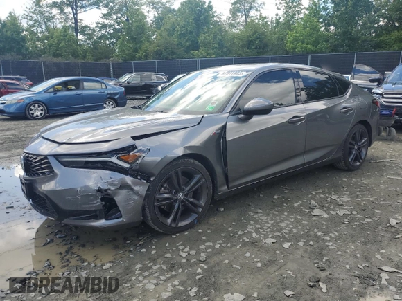 2023 Acura Integra w/A-Spec Package with VIN 19UDE4H33PA025604, listed as a Copart auction lot 57311985 with 25,323 mi miles and Salvage title. Bid and sale history available at DreamBid. Image 1.
