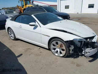2007 BMW 6 Series 650i with VIN WBAEK13547CN72532, listed as a IAAI auction lot 41893048 with 54,637 mi miles. Bid and sale history available at carsss.com. Image 1.