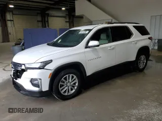 2022 Chevrolet Traverse LT z VIN 1GNEVHKW2NJ105266, wystawiony jako Copart lot #57639415 z przebiegiem 97 798 mil mil oraz Czysty tytuł • Clean title. Historia ofert i sprzedaży dostępna na DreamBid. Obrazek 1.
