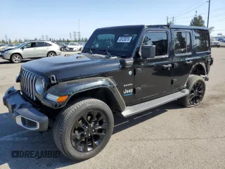 2021 Jeep Wrangler Unlimited Sahara with VIN 1C4JJXP63MW773410, listed as a Copart auction lot 58123075 with 41,242 mi miles and Salvage title. Bid and sale history available at DreamBid. Image 1.